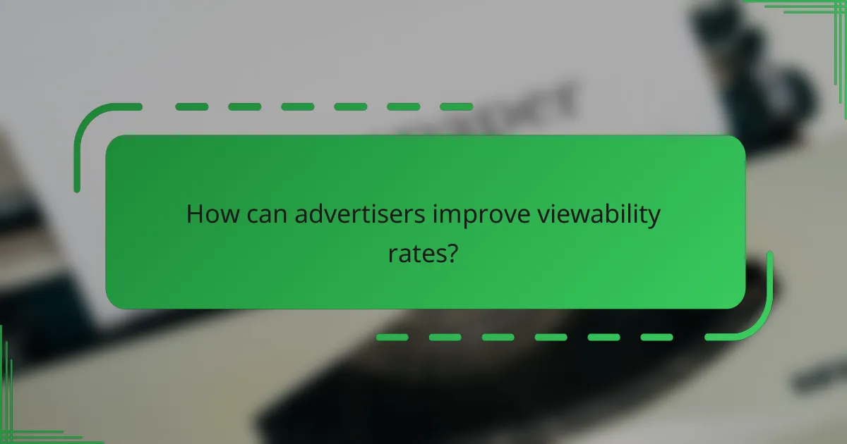 How can advertisers improve viewability rates?