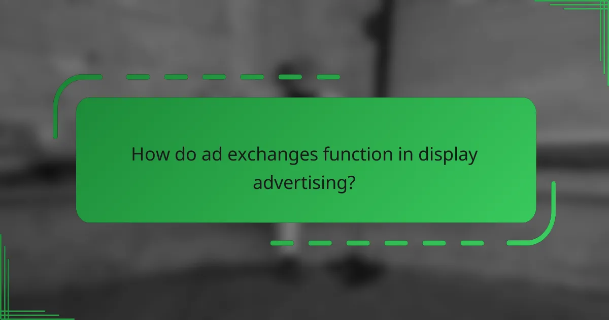 How do ad exchanges function in display advertising?