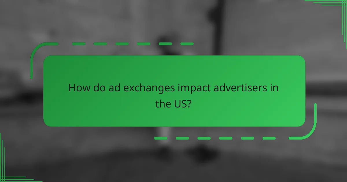 How do ad exchanges impact advertisers in the US?