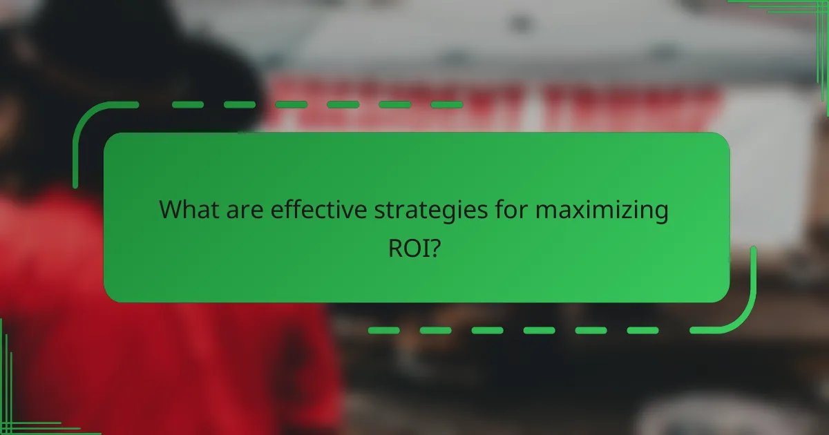 What are effective strategies for maximizing ROI?