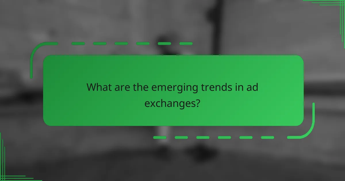 What are the emerging trends in ad exchanges?