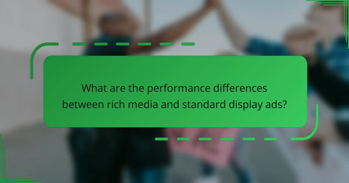 What are the performance differences between rich media and standard display ads?